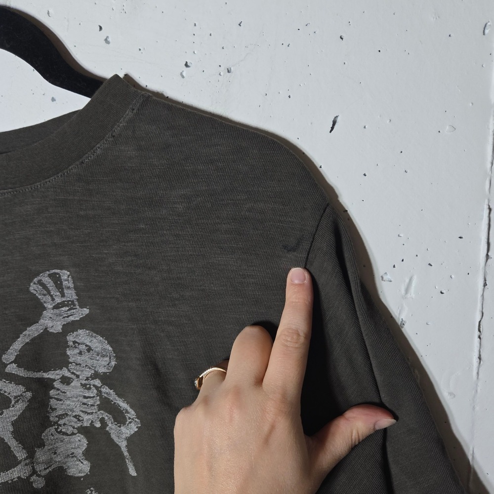 Junk Food Grateful Dead Skeletons Crop Graphic Tee Medium Band Tee Festival Rock - Picture 3 of 10